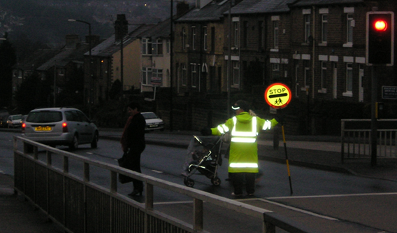 Reflective school crossing