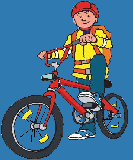 Cyclist blue